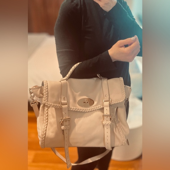 Mulberry Alexa Extra Large Blush Pink Leather Satchel & Crossbody Handbag - Picture 12 of 13